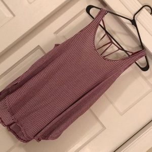 Hollister Size M Striped Tank Criss-Cross Back